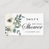 CARTE DE FÊTE DES MARIÉES FLORALE BLANCHE EN IVOIR (Dos)