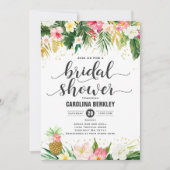 Carte de Fête des mariées florale d'aquarelle trop (Devant)