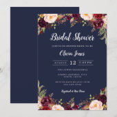 Carte de Fête des mariées florale de la Marine Bou (Devant / Derrière)