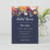 Carte de Fête des mariées florale de la marine d'a (Debout devant)