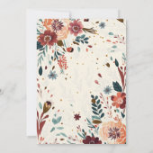 Carte de Fête des mariées florale personnalisable (Dos)