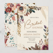 Carte de Fête des mariées florale personnalisable (Devant / Derrière)