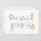 Carte de Fête des mariées Florale personnalisée (Devant)