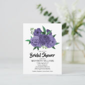 Carte de Fête des mariées Florale violet violet (Debout devant)