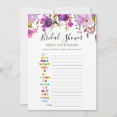 Carte de Fête des mariées florale violet violet Pe (Devant)