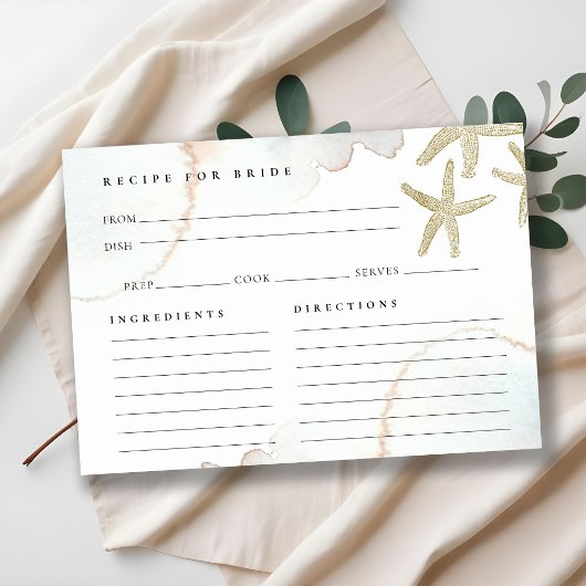 Carte de Fête des mariées Gold Starfish Recette po