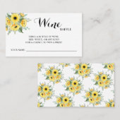 Carte de Fête des mariées Mariage Sunflower Wine R (Devant / Derrière)