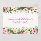 Carte de Fête des mariées Rosella Pink Flowers (Dos)