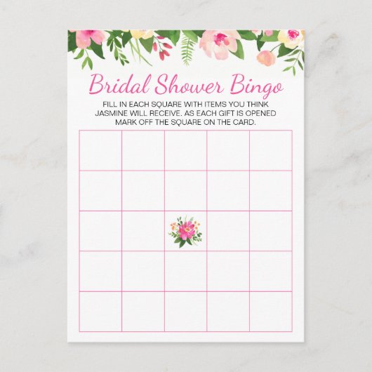 Carte de Fête des mariées Rosella Pink Flowers (Devant)