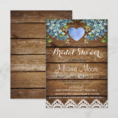 Carte de Fête des mariées Rustique Blue Hydrangea  (Devant / Derrière)