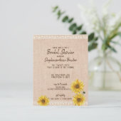 Carte de Fête des mariées Rustique Lace & Burlap S (Debout devant)