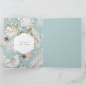 Carte de Fête des mariées Silver Tropical Foliing (Intérieur)