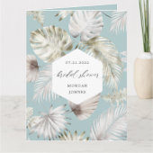 Carte de Fête des mariées Silver Tropical Foliing (Devant)