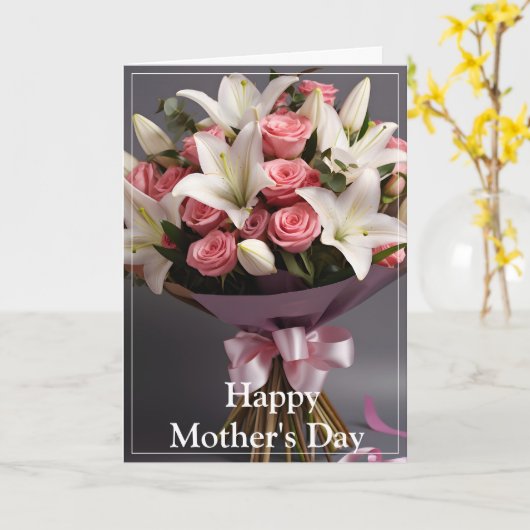 Carte de fête des mères (Fleur jaune)