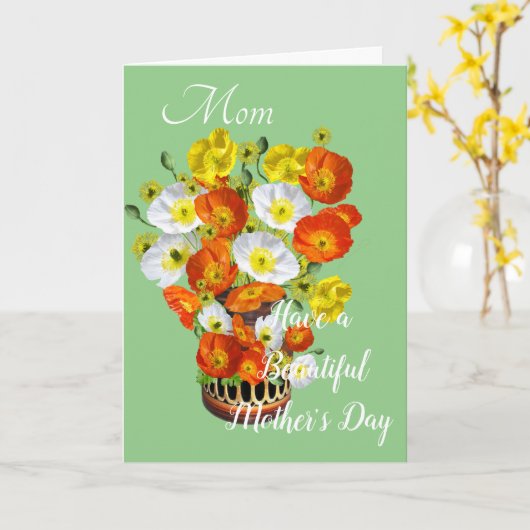 Carte de fête des mères (Fleur jaune)