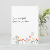 Carte de fête des mères à fleurs aquarelle botaniq (Debout devant)