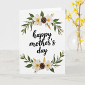 Carte de fête des mères à fleurs blanches (Fleur jaune)