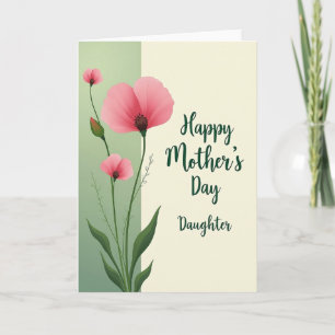 Carte de Fête des Mères à Fleurs Roses