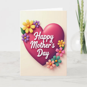 Carte de Fête des Mères à Fleurs Sculptées