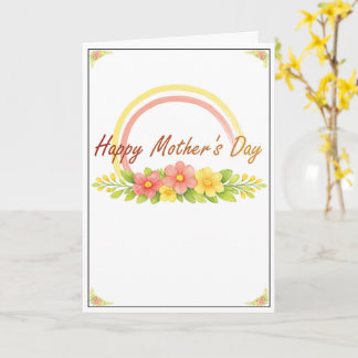 Carte de fête des mères à l'aquarelle florale