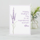 Carte de fête des mères à l'aquarelle lavande (Debout devant)