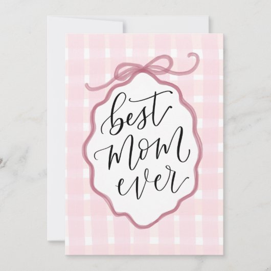 Carte de fête des mères à l'archet aquarelle rose (Devant)