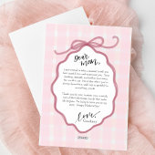 Carte de fête des mères à l'archet aquarelle rose