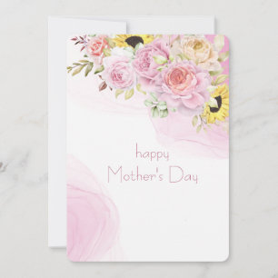Carte de fête des mères à motif floral aquarelle i
