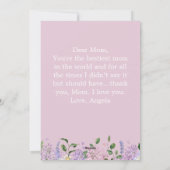 Carte de fête des mères à motif floral élégant mau (Dos)