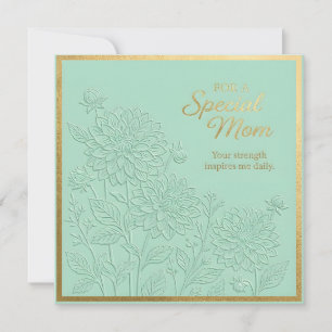 Carte de fête des mères à motif floral embossé