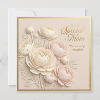Carte de fête des mères à motif floral embossé