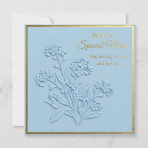 Carte de fête des mères à motif floral embossé