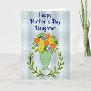 Carte de fête des mères à motif floral pixelisé