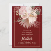 Carte de fête des mères à motif floral rustique – (Devant)