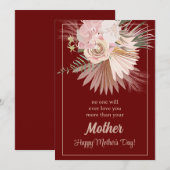 Carte de fête des mères à motif floral rustique – (Devant / Derrière)