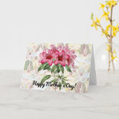 Carte de fête des mères à motif lys et colombe (Fleur jaune)