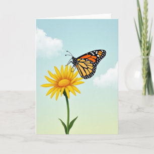Carte de fête des mères à papillon floral