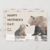 Carte de fête des mères adorable Mama Bear & Cub (Devant / Derrière)