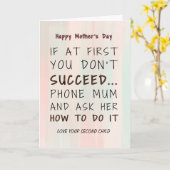 Carte de fête des mères amusante de l'enfant favor (Fleur jaune)