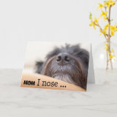 Carte de fête des mères amusante - Le nez de chien (Fleur jaune)