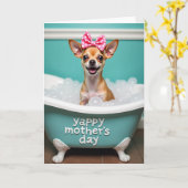 Carte de Fête des Mères Aqua Bubble Bath (Fleur jaune)