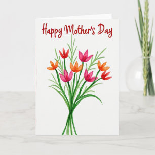 Carte de fête des mères aquarelle florale