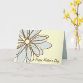 Carte de Fête des Mères aux Fleurs Bleues et Brown (Fleur jaune)