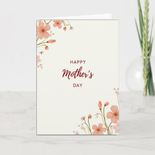 Carte de Fête des Mères aux Fleurs de Pêcher