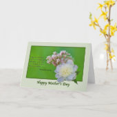 Carte de fête des mères aux fleurs rose et blanche (Fleur jaune)