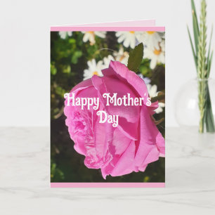 Carte de fête des mères aux fleurs roses florales