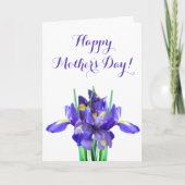 Carte de fête des mères aux iris violets (Devant)