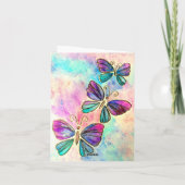 Carte de fête des mères aux papillons rose pourpre (Dos)