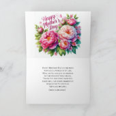 Carte de fête des mères aux pivoines roses (Intérieur)