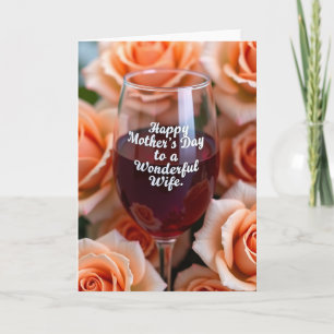 Carte de fête des mères aux roses rubis